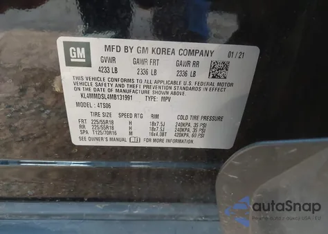 2021 Buick Encore Gx Fwd Select from USA, damaged, VIN KL4MMDSL4MB131991